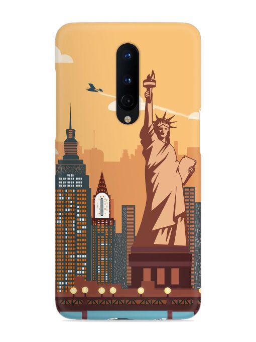 New York Statue Of Liberty Architectural Scenery Snap Case for Oneplus 8 Zapvi