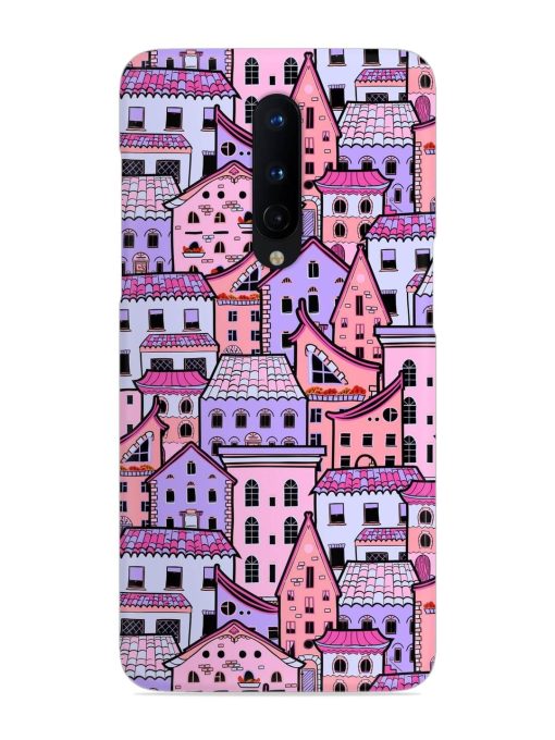 Seamless Pattern Houses Snap Case for Oneplus 8 Zapvi