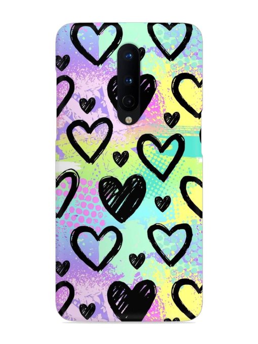 Bright Pattern Hearts Snap Case for Oneplus 8 Zapvi