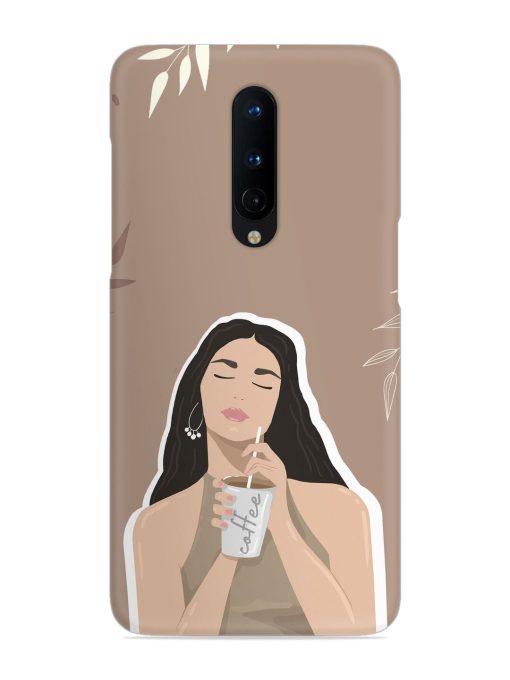 Girl With Coffee Snap Case for Oneplus 8 Zapvi