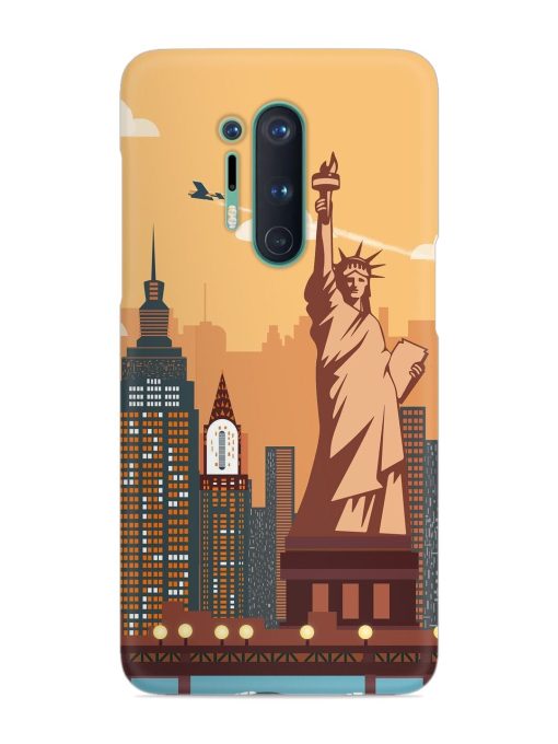 New York Statue Of Liberty Architectural Scenery Snap Case for Oneplus 8 Pro Zapvi