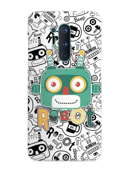 Robot Modern Seamless Pattern Snap Case for Oneplus 8 Pro Zapvi