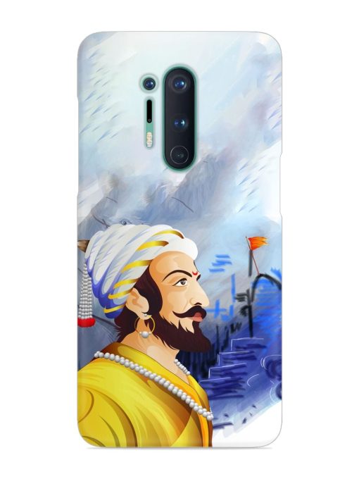 Shivaji Maharaj Color Paint Art Snap Case for Oneplus 8 Pro Zapvi