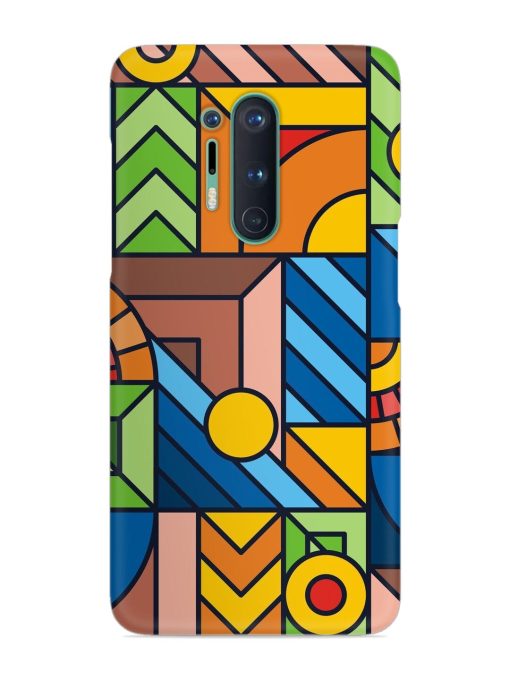 Colorful Geometric Snap Case for Oneplus 8 Pro Zapvi