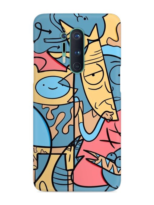 Silly Face Doodle Snap Case for Oneplus 8 Pro Zapvi