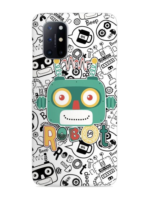 Robot Modern Seamless Pattern Snap Case for Oneplus 8T (5G) Zapvi