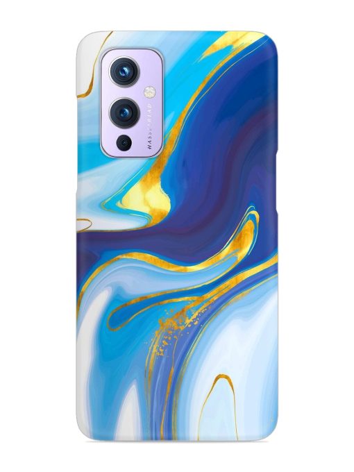 Watercolor Background With Golden Foil Snap Case for Oneplus 9 (5G) Zapvi