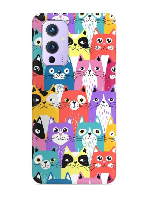 Funny Cartoon Cats Snap Case for Oneplus 9 (5G)