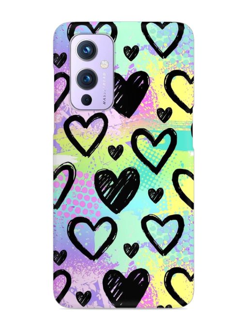 Bright Pattern Hearts Snap Case for Oneplus 9 (5G)