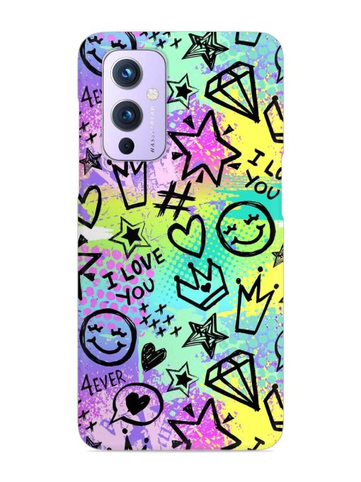 Bright Seamless Pattern Snap Case for Oneplus 9 (5G) Zapvi