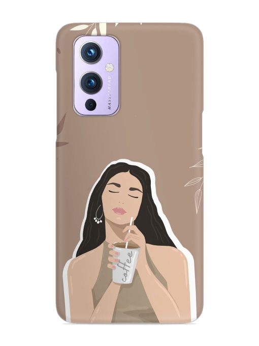 Girl With Coffee Snap Case for Oneplus 9 (5G) Zapvi