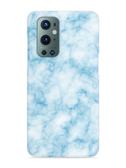 Blue White Natural Marble Snap Case for Oneplus 9 Pro (5G) Zapvi