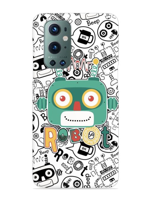 Robot Modern Seamless Pattern Snap Case for Oneplus 9 Pro (5G) Zapvi