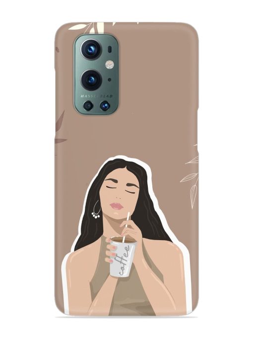 Girl With Coffee Snap Case for Oneplus 9 Pro (5G) Zapvi