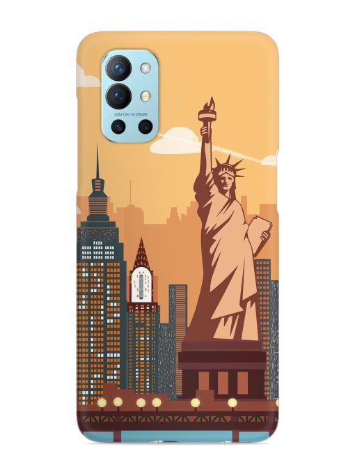 New York Statue Of Liberty Architectural Scenery Snap Case for Oneplus 9R (5G) Zapvi