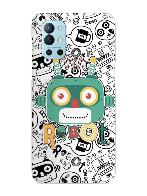 Robot Modern Seamless Pattern Snap Case for Oneplus 9R (5G) Zapvi