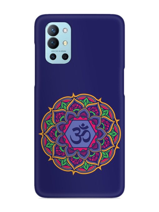 Om Mandala Art Blue Snap Case for Oneplus 9R (5G) Zapvi