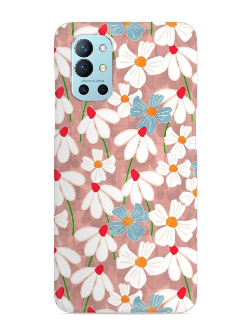 Abstract Petal Flowers Snap Case for Oneplus 9R (5G) Zapvi