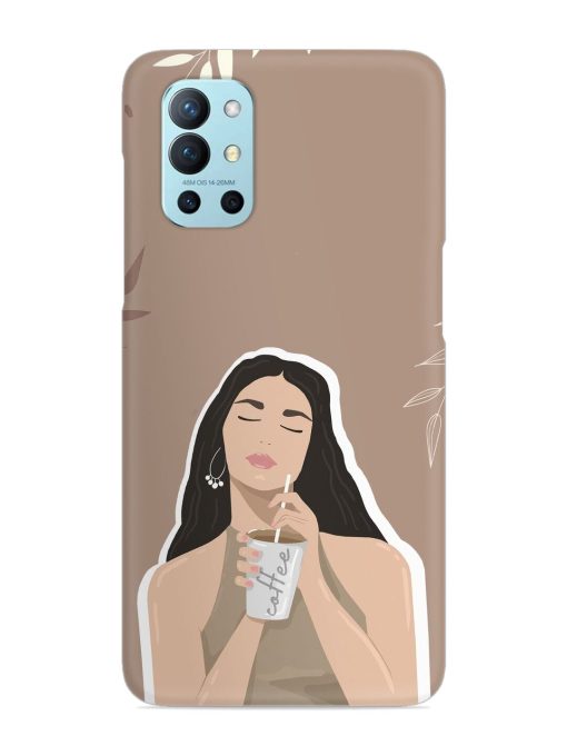 Girl With Coffee Snap Case for Oneplus 9R (5G) Zapvi