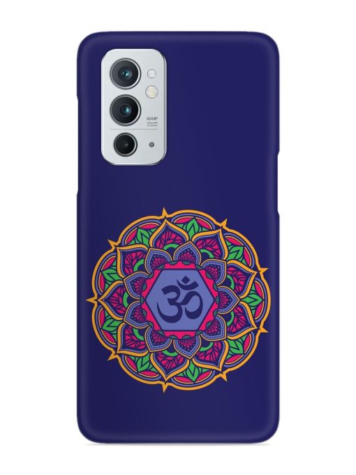 Om Mandala Art Blue Snap Case for Oneplus 9RT (5G) Zapvi