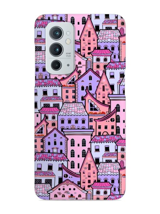 Seamless Pattern Houses Snap Case for Oneplus 9RT (5G) Zapvi