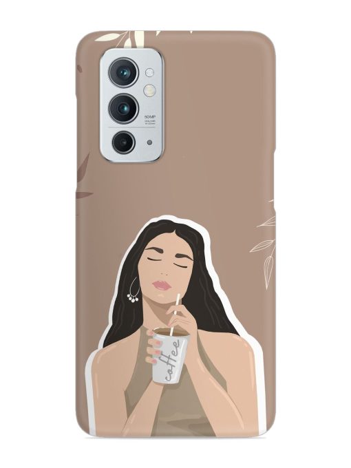 Girl With Coffee Snap Case for Oneplus 9RT (5G) Zapvi