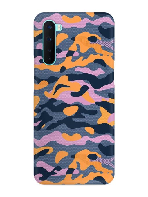 Camouflage Army Military English Orange Art Snap Case for Oneplus Nord Zapvi