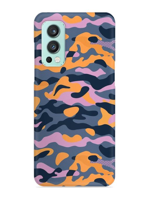 Camouflage Army Military English Orange Art Snap Case for Oneplus Nord 2 (5G)