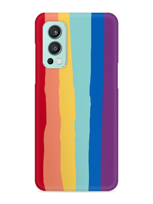 Rainbow Genuine Liquid Snap Case for Oneplus Nord 2 (5G) Zapvi