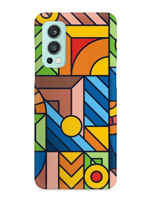 Colorful Geometric Snap Case for Oneplus Nord 2 (5G) Zapvi