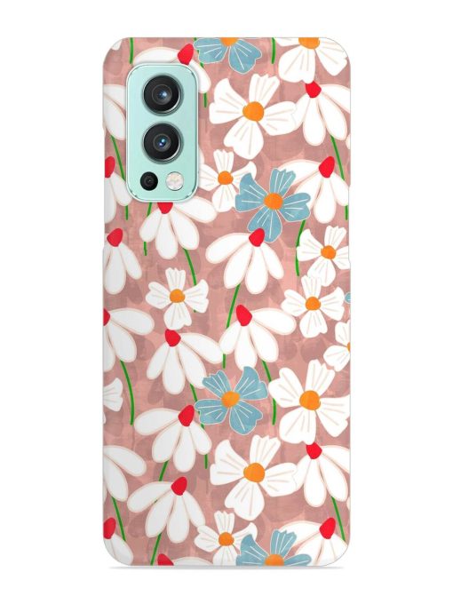 Abstract Petal Flowers Snap Case for Oneplus Nord 2 (5G) Zapvi