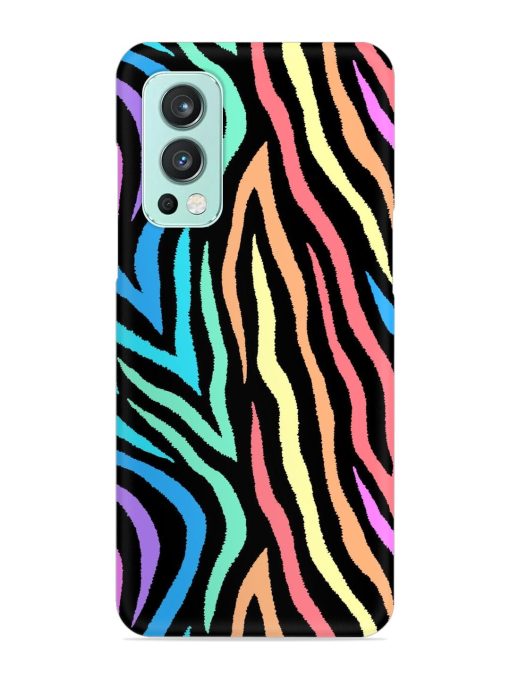 Colorful Abstract Zebra Snap Case for Oneplus Nord 2 (5G) Zapvi