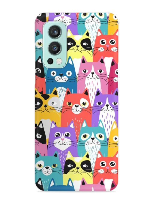 Funny Cartoon Cats Snap Case for Oneplus Nord 2 (5G) Zapvi