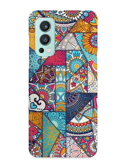 Patchwork Pattern Vintage Snap Case for Oneplus Nord 2 (5G)