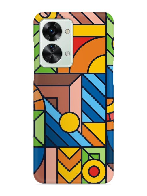 Colorful Geometric Snap Case for Oneplus Nord 2T (5G) Zapvi