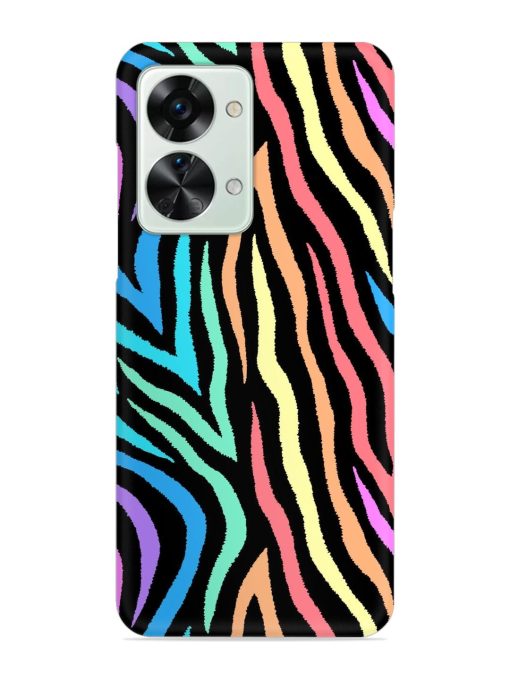 Colorful Abstract Zebra Snap Case for Oneplus Nord 2T (5G) Zapvi