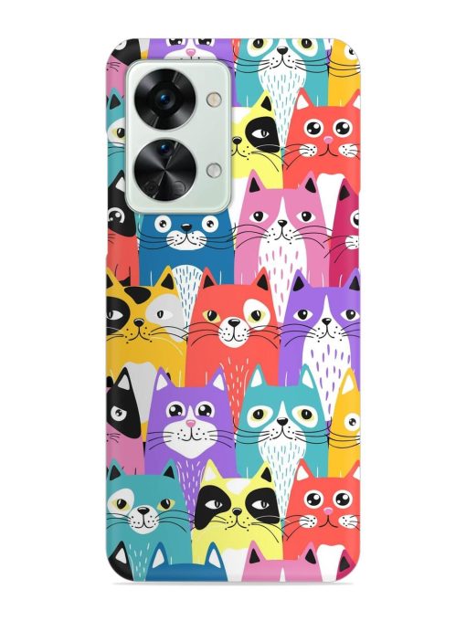 Funny Cartoon Cats Snap Case for Oneplus Nord 2T (5G) Zapvi