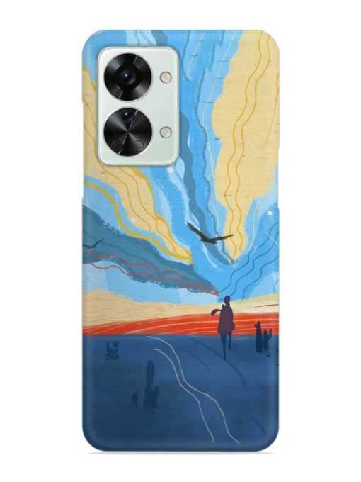 Minimal Abstract Landscape Snap Case for Oneplus Nord 2T (5G) Zapvi