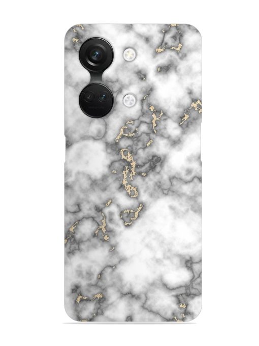 Gray And Gold Marble Snap Case for Oneplus Nord 3 (5G) Zapvi