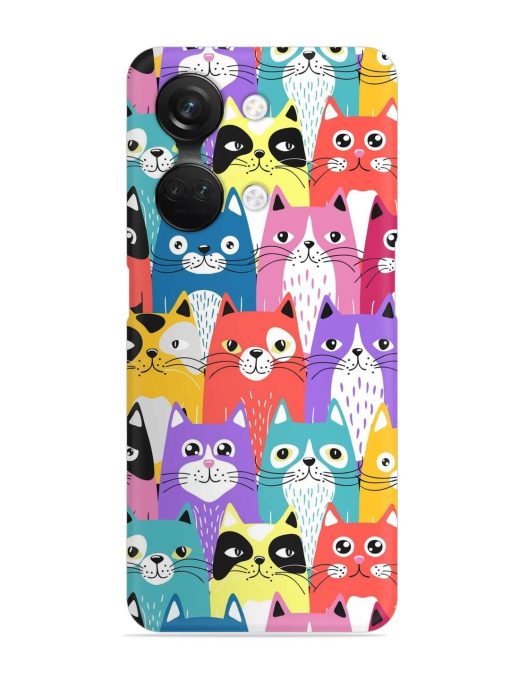 Funny Cartoon Cats Snap Case for Oneplus Nord 3 (5G) Zapvi