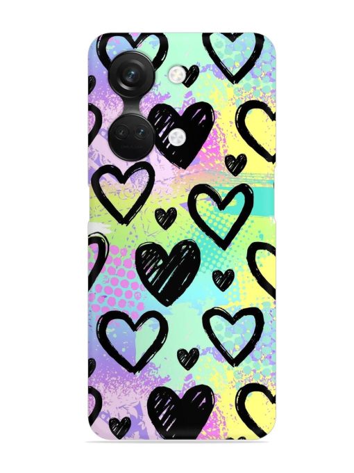 Bright Pattern Hearts Snap Case for Oneplus Nord 3 (5G)