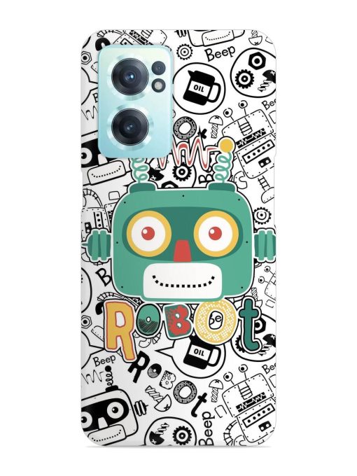 Robot Modern Seamless Pattern Snap Case for Oneplus Nord Ce 2 (5G) Zapvi