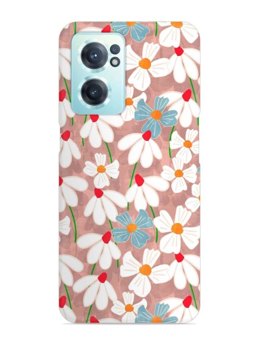 Abstract Petal Flowers Snap Case for Oneplus Nord Ce 2 (5G) Zapvi