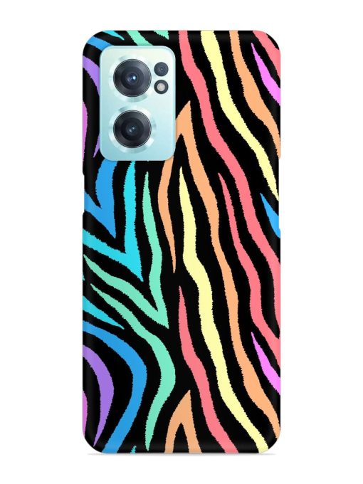 Colorful Abstract Zebra Snap Case for Oneplus Nord Ce 2 (5G) Zapvi