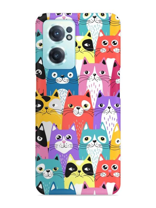 Funny Cartoon Cats Snap Case for Oneplus Nord Ce 2 (5G) Zapvi