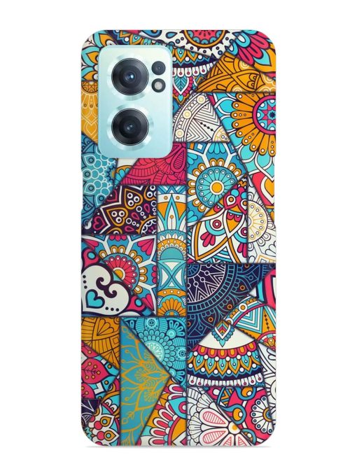 Patchwork Pattern Vintage Snap Case for Oneplus Nord Ce 2 (5G)