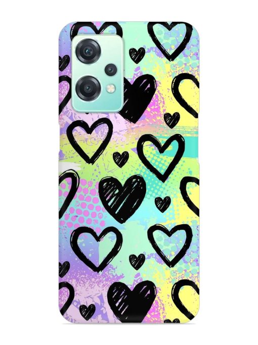 Bright Pattern Hearts Snap Case for Oneplus Nord Ce 2 Lite (5G)