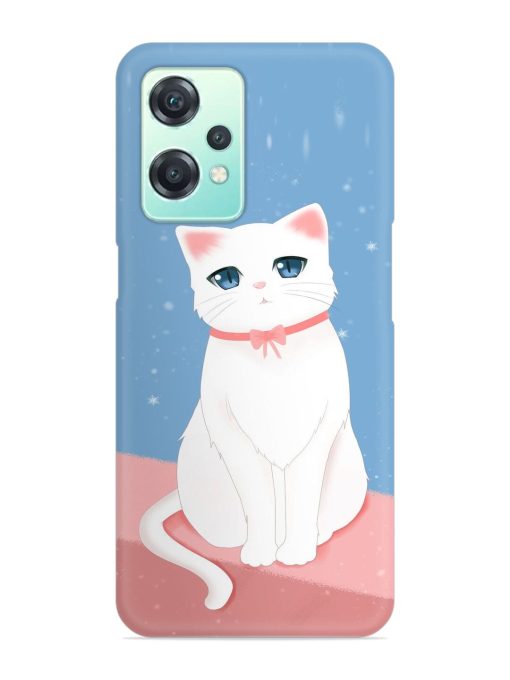 Cute White Cat Snap Case for Oneplus Nord Ce 2 Lite (5G)