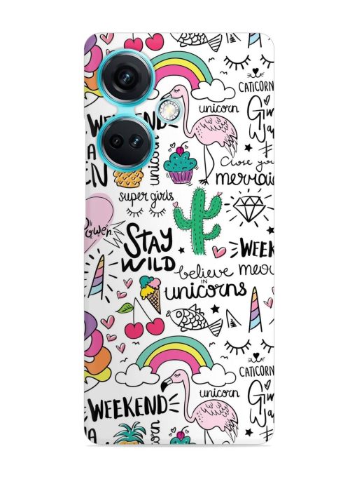 Unicorn Ice Cream Snap Case for Oneplus Nord Ce 3 (5G) Zapvi