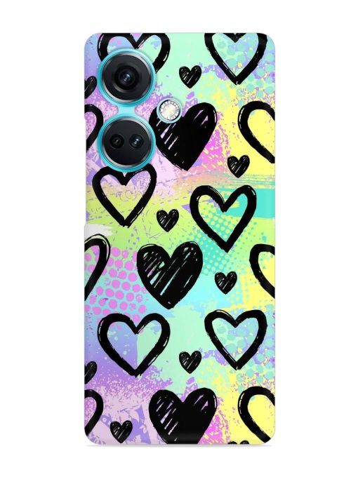 Bright Pattern Hearts Snap Case for Oneplus Nord Ce 3 (5G)